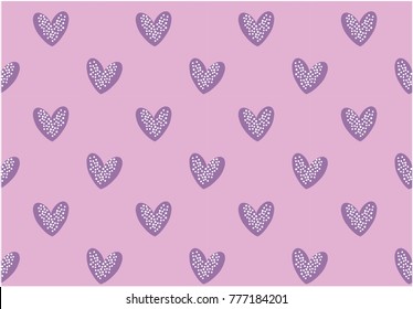 Purple polkadot heart pattern