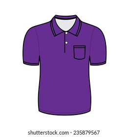 Purple Polo Shirt Outline On White Stock Vector (Royalty Free ...
