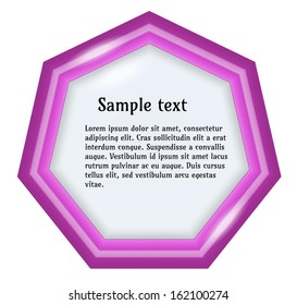 purple polygon label with white line on white background