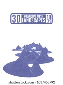 purple polygonal mountains snake on white background  vector