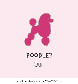 Purple poodle silhouette. vector illustration