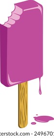 Purple Popsicle dripping on stick