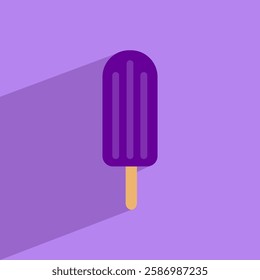 purple popsicle icon, ice cream vector isolated on purple background, flat style illustration vector