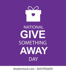  Purple Poster for National Give Something Away Day with Gift Icon