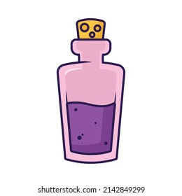 purple potion bottle on white background