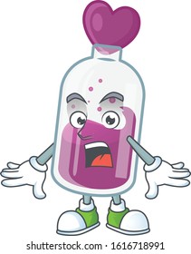 Purple potion cartoon character design on a surprised gesture