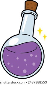 Purple potion vial vector illustration