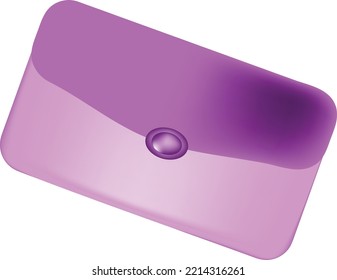purple pouch small pouch vector gradation purple pink color small square woman wallet icon