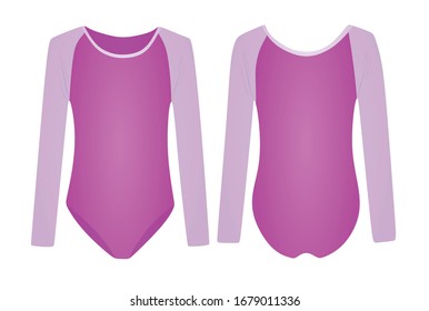 Purple practice bodysuit. vector illustration