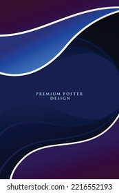 Purple Premium Poster Banner curve shape Design With White Background vector illustration
