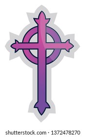 Purple Presbyterian Cross vector illustration on a white background