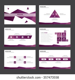 Purple presentation template Infographic elements flat design set for brochure flyer leaflet marketing advertising