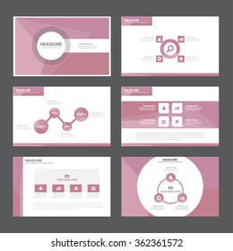 Purple presentation templates Infographic elements flat design set for brochure flyer leaflet marketing advertising