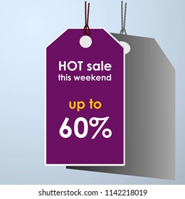 
Purple price tag. Hot sale.