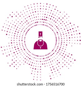 Purple Priest icon isolated on white background. Abstract circle random dots. Vector Illustration