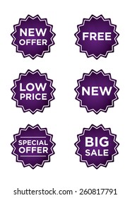 purple promo stickers for marketing item