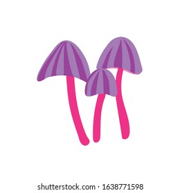 purple psychedelic mushrooms. vector illustration. simple color image. symbol, icon, logo