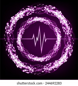 purple pulse Light Abstract Technology background for computer graphic website and internet.