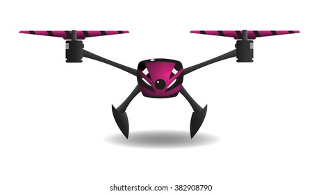 Purple quadrocopter isolated