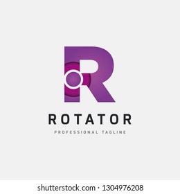 Purple R Dot Logo Design