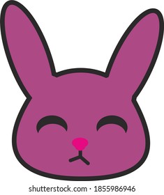 Purple rabbit with a white background