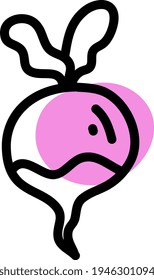 Purple radish, illustration, vector on a white background