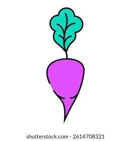 purple radish line icon vector. purple radish sign. isolated symbol illustration