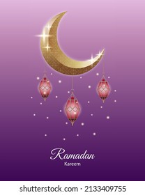 Purple Ramadan Kareem background concept
