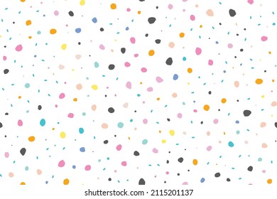 Purple Random Spot Polkadot. Small Party Polka Background. Seamless Vector Dot. Abstract Holiday Icon. Pastel Pattern Baby Design. Color Dot. Carnaval Ink Dot Pattern. Blue Modern Christmas Drawn.