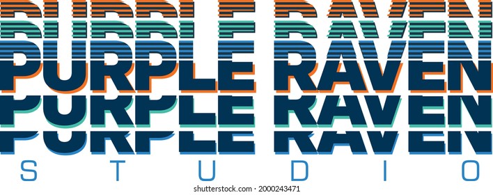 Purple Raven Studio T-shirt Design colored vector