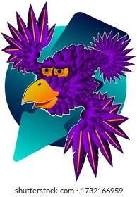 
purple raven yellow beak cartoon character