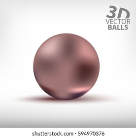 Purple realistic sphere single. 3D vector balls