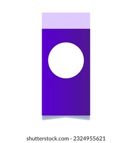 Purple rectangle with circle vector design element. Abstract customizable symbol for infographic with blank copy space. Editable shape for instructional graphics. Visual data presentation component