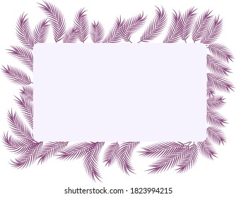 Purple rectangular frame with palm branch