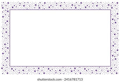 Purple rectangular or square frame with Purple Sparkling Star clipart icon Vector 9