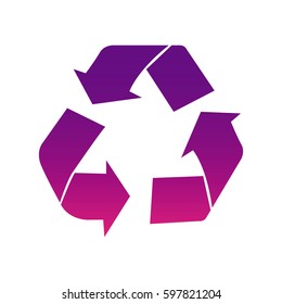 purple recycle sign icon, vector illustraction design
