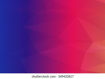 Purple red abstract geometric rumpled triangular low poly style illustration graphic background. Raster polygonal design for business.