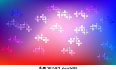 Purple red and blue gradient mesh background decorated with crosses nice for wallpaper or banner