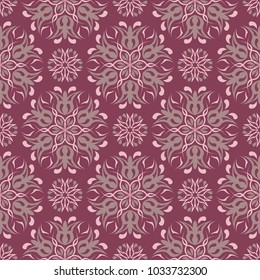 Purple red floral seamless pattern. Background with flower design elements for wallpapers, textile and fabrics