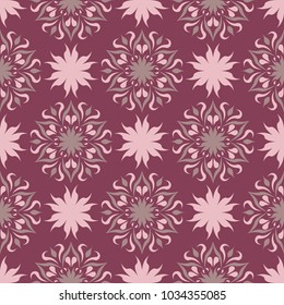 Purple red floral seamless pattern. Background with flower design elements for wallpapers, textile and fabrics