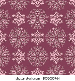 Purple red floral seamless pattern. Background with flower design elements for wallpapers, textile and fabrics