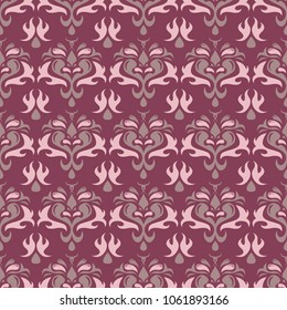 Purple red floral seamless pattern. Background with flower design elements for wallpapers, textile and fabrics