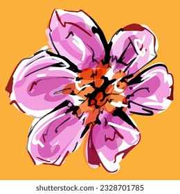 purple red flower vector illustration