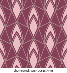 Purple red geometric seamless background. Dark deep red background for wallpapers, textile and fabrics