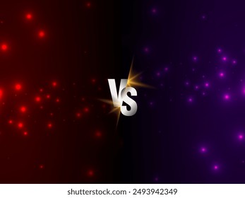 Purple and red glossy bokeh style versus vs screen streamer banner vector