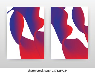 Purple red gradient liquid waved design for annual report, brochure, flyer, leaflet, poster. Red gradient abstract background. Abstract A4 brochure template. Vector illustration.