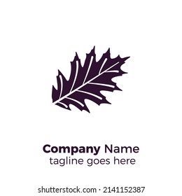 purple red oak leaf logo vector illustration. professional template design.