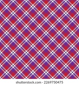 Purple and Red Plaid Seamless Pattern - Colorful and bright plaid repeating pattern design