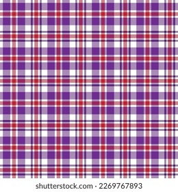 Purple and Red Plaid Seamless Pattern - Colorful and bright plaid repeating pattern design