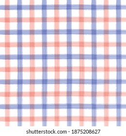 Purple And Red Watercolor Checkered Pattern.